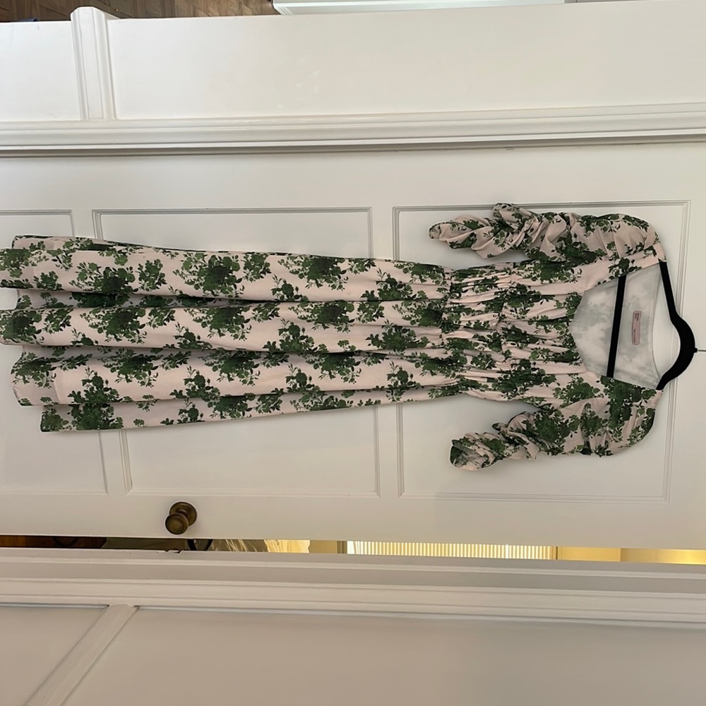 Damaris Bailey Green and Creme floral dress